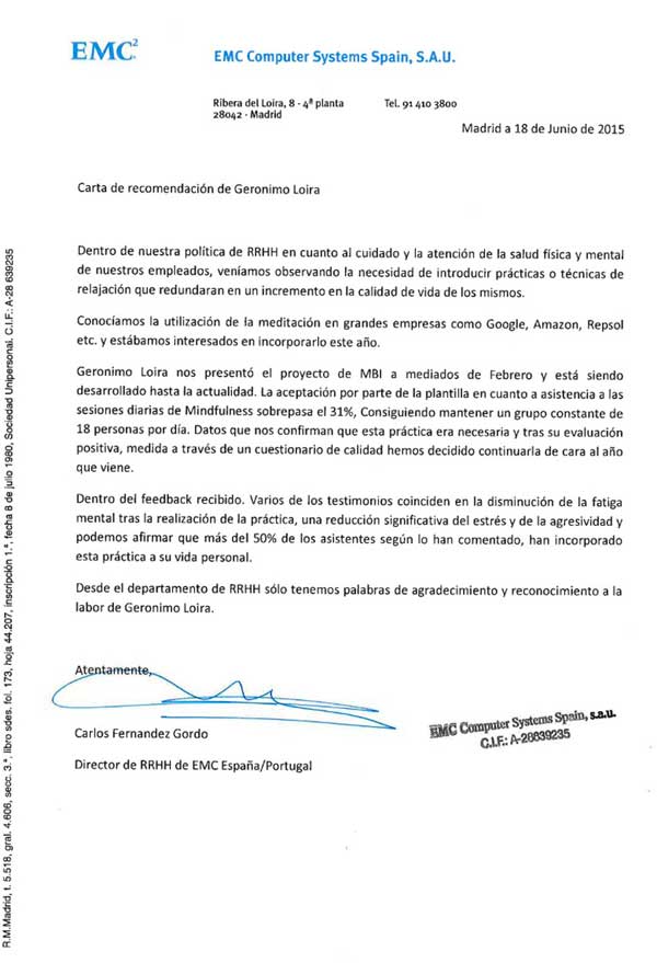 Sobre mí 4 Carta de Recomendacion EMC