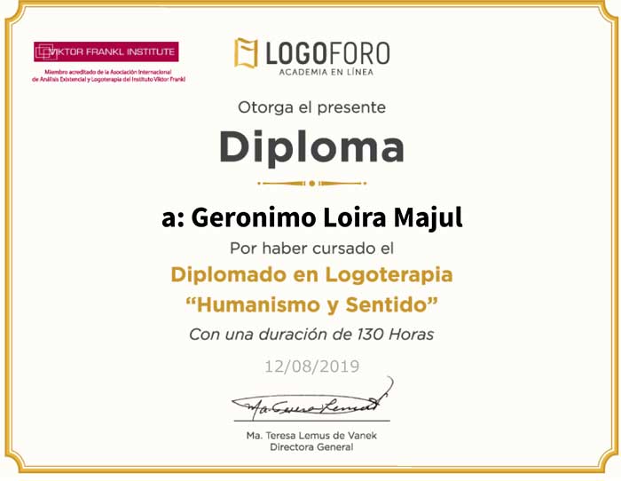 Sobre mí Diplomado en Logoterapia Humanismo y Sentido